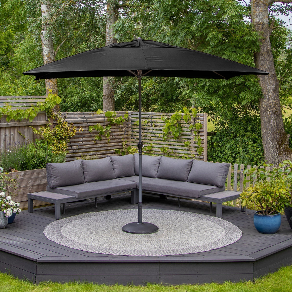 Triton 3m x 2m Rectangular Aluminium Parasol in Navy
